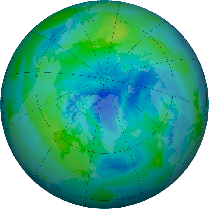 Arctic ozone map for 30 September 1996